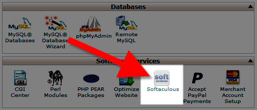 softaculous button in cpanel