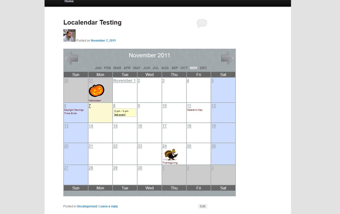 what localendar looks like