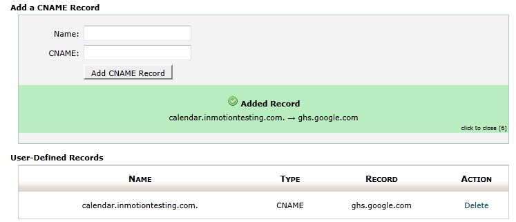 CNAME Record added in cPanel cPanel-cname-added