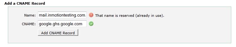 Reserved CNAME Record Error in cPanel cPanel-cname-record-error