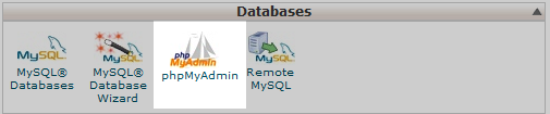 click phpmyadmin icon