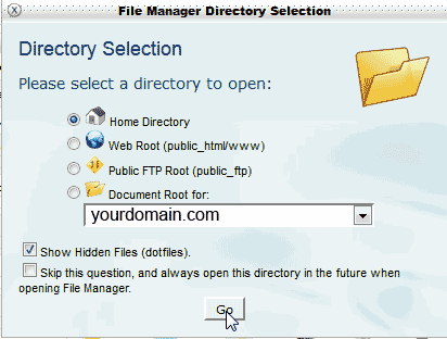 Click here to view the larger image Select teh directory in File manager