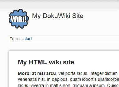 Click here to view the larger image DokuWiki custom logo