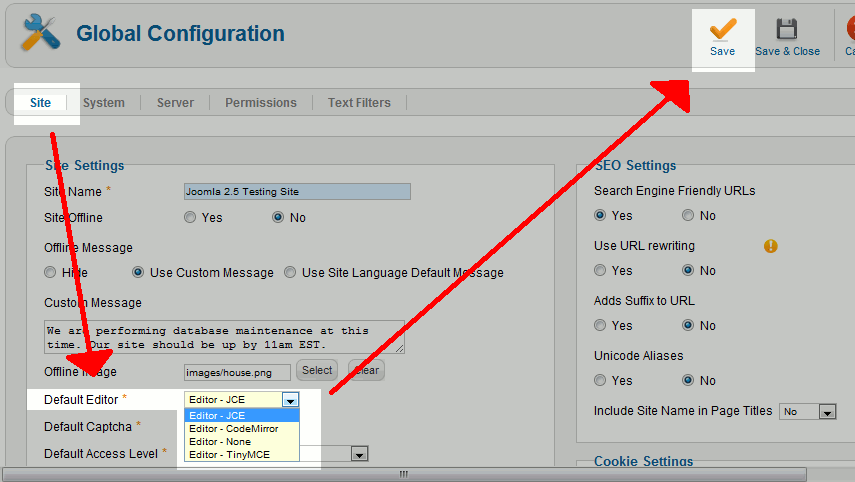 set-default-editor-in-joomla-25