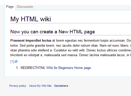 Broked redirect MediaWiki