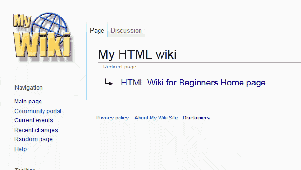 Correct redirect in MediaWiki