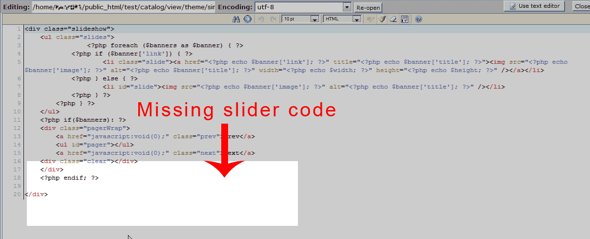 simple open cart them slider
