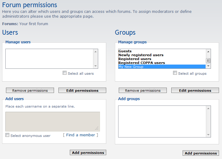 after editing permissions