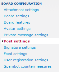 click on post settings option