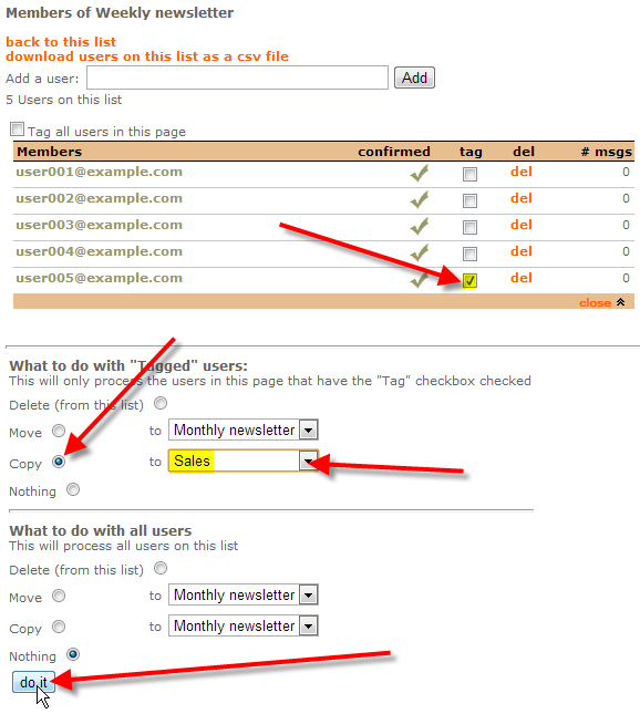 tag user add to sales private list