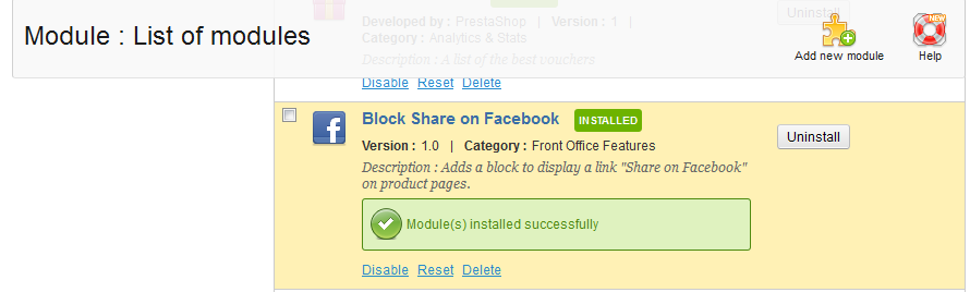 module-install-successful