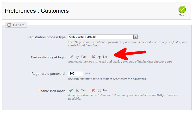 preferences-customers-cart-redisplay