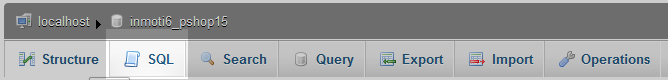 click on the sql tab