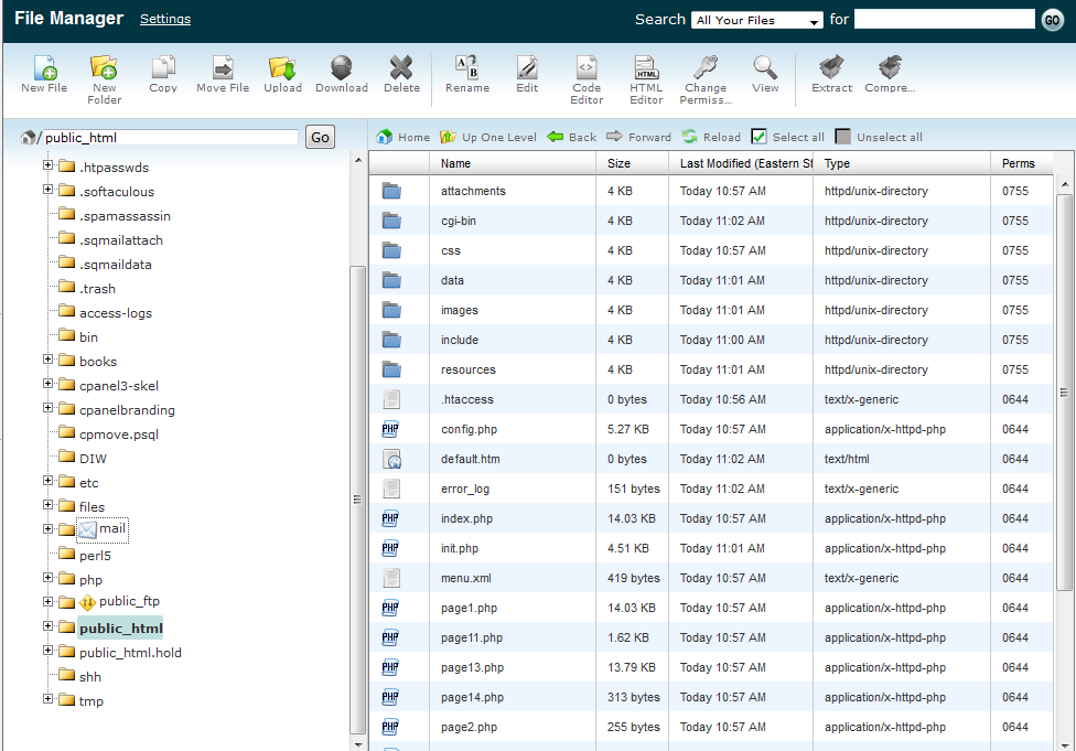 public html-folder