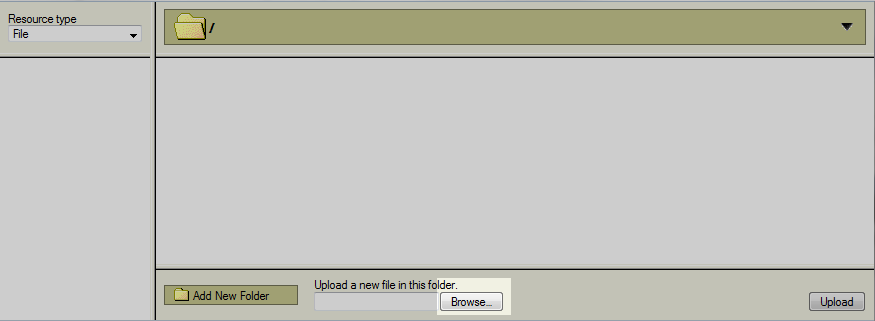server upload screen