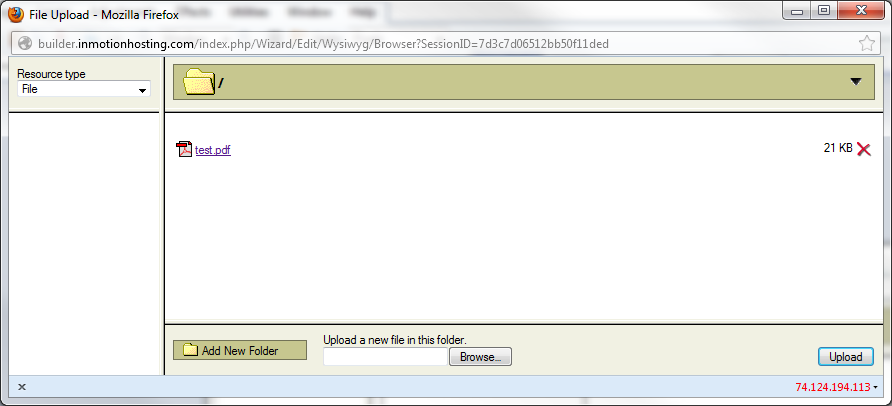 click file name to upload