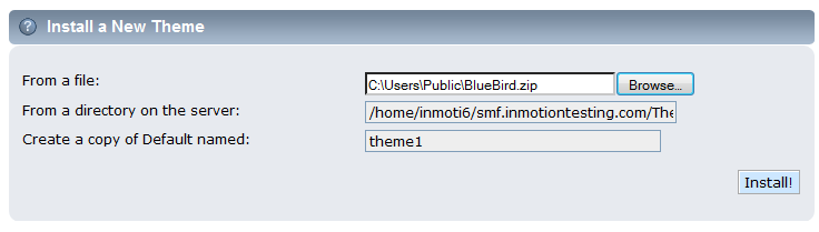 select theme to install