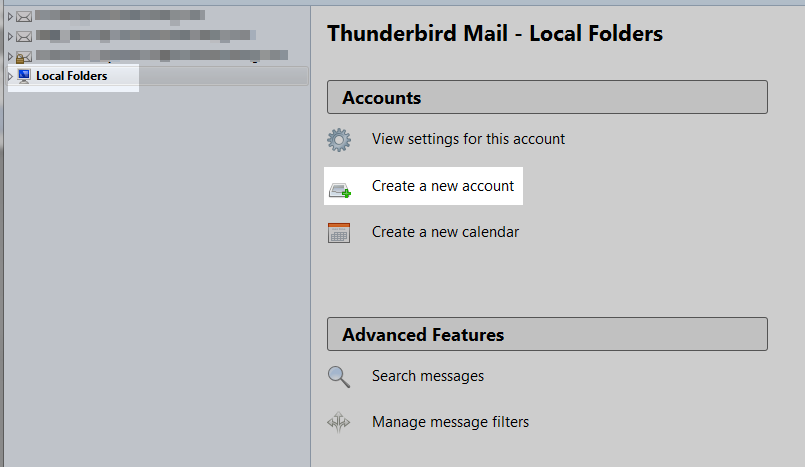 click local folders
