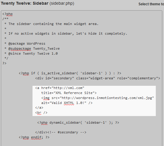 adding image link code to file