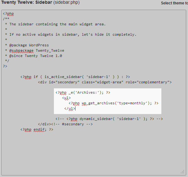 code to add archives