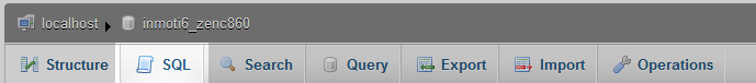 click on sql tab