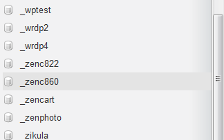 click on database name