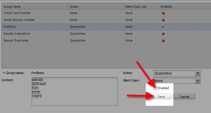 turning the profanity filter off in the mcafee control console