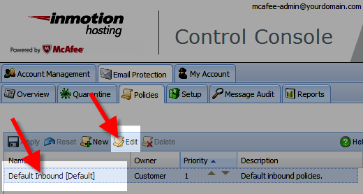 editing the profanity filter in the mcafee control console