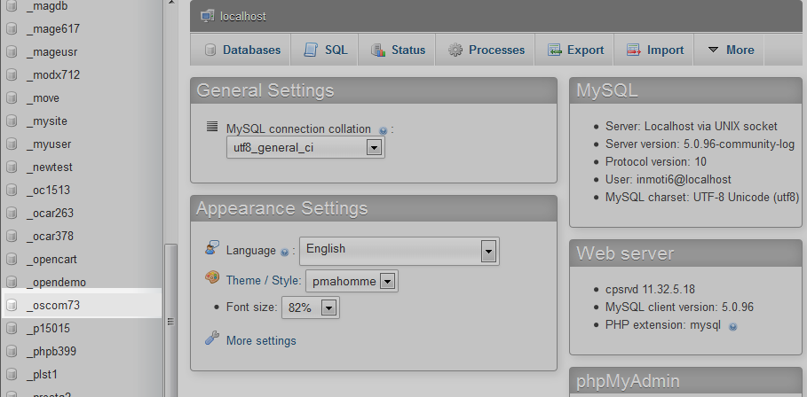 click database name