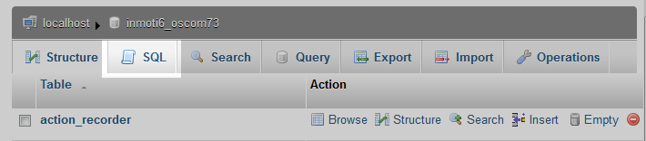 click on SQL tab