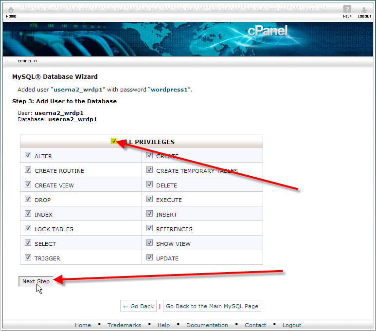 cpanel-database-privileges