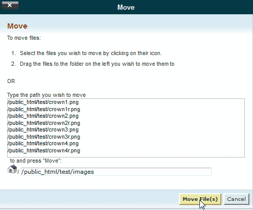 type path to folder cPanel File Manager
