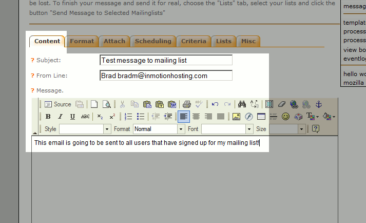fill-in-the-content-of-your-message-in-phplist