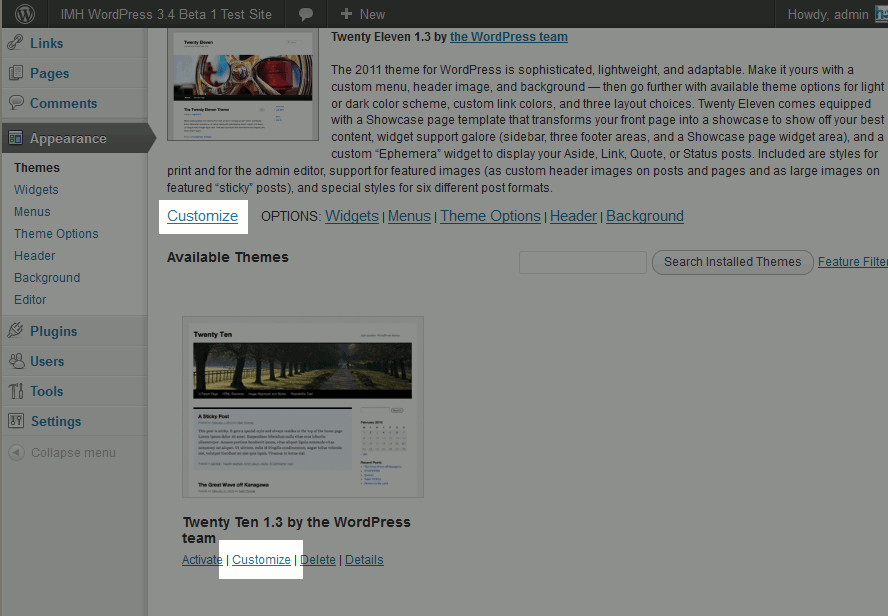 click-the-customize-link