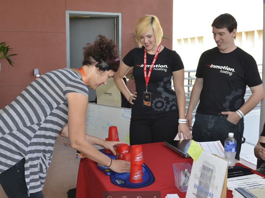 Try your hand at our cup stacking game 