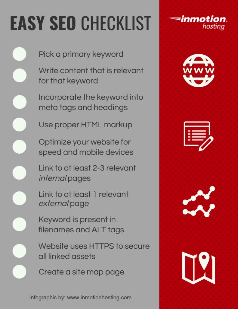 An SEO checklist can help you keep your content on target.