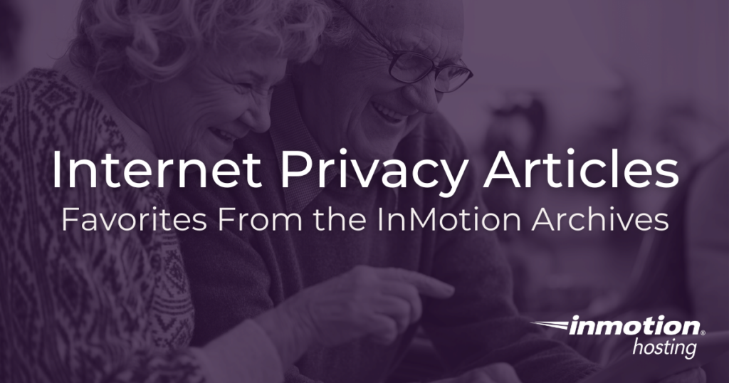 An elderly couple reads Internet privacy articles.