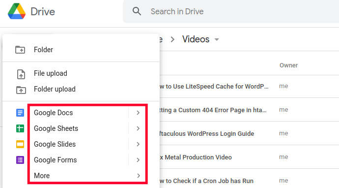 Creating Document in Google Drive Cloud Storage