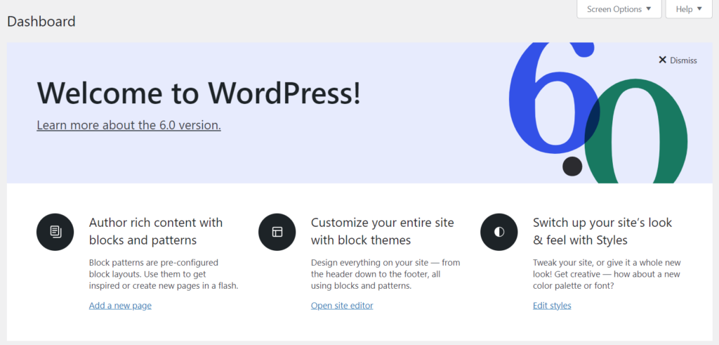 Welcome to WordPress 6.0 Image