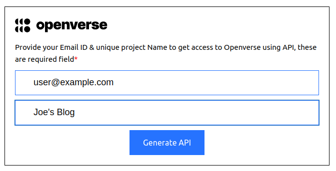 Create an Openverse API