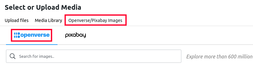 Accessing the Openverse Image Search in WordPress with the Free Assets Library Plugin
