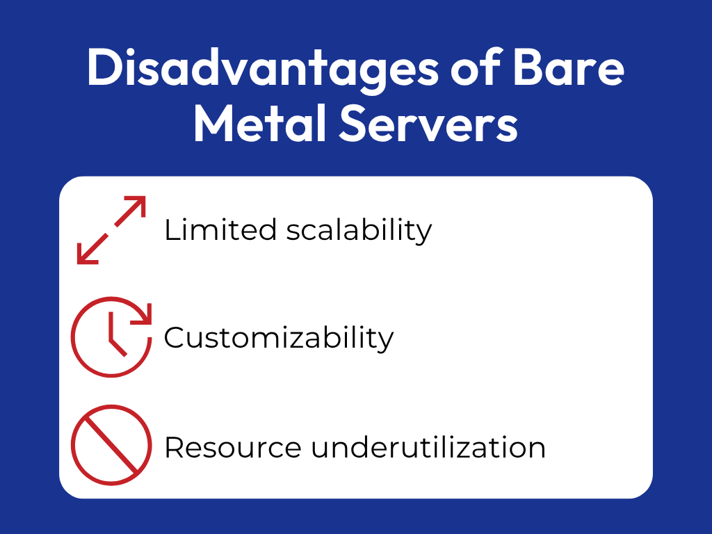 Disadvantages of Bare Metal Servers