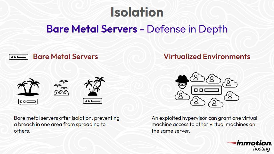 Isolation within bare metal server environments is a type of defense in depth.