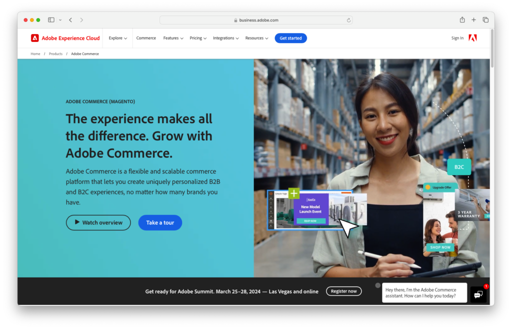 Magento Adobe Commerce Main Page Screenshot