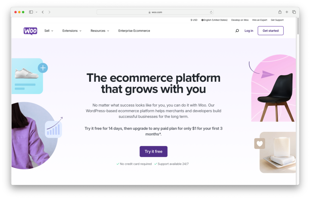 WooCommerce Main Page Screenshot