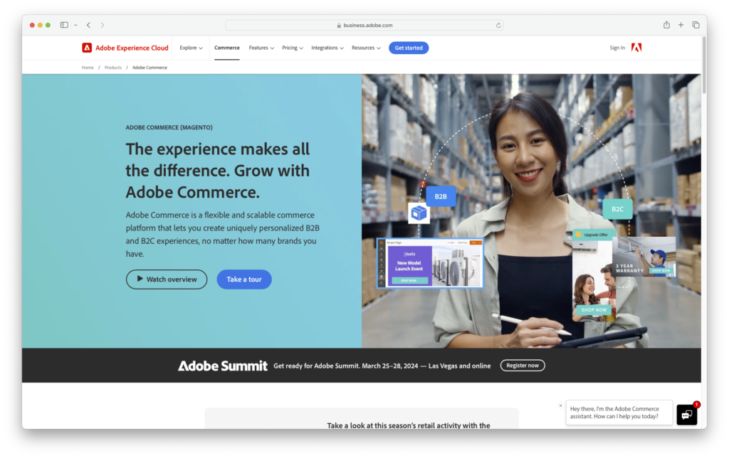 Adobe Commerce Paid Website Screenshot