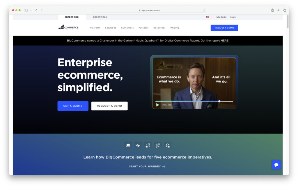 BigCommerce Enterprise eCommerce Website Screenshot