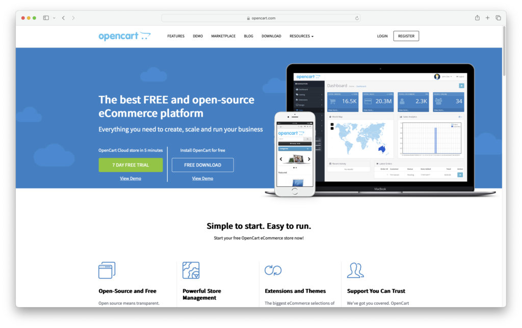 OpenCart eCommerce Website Screenshot