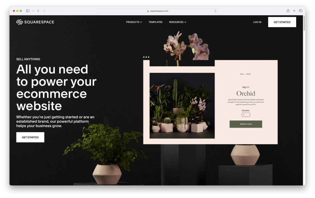 Squarespace eCommerce Website Screenshot