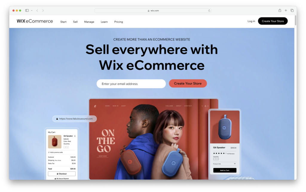 Wix eCommerce Website Screenshot